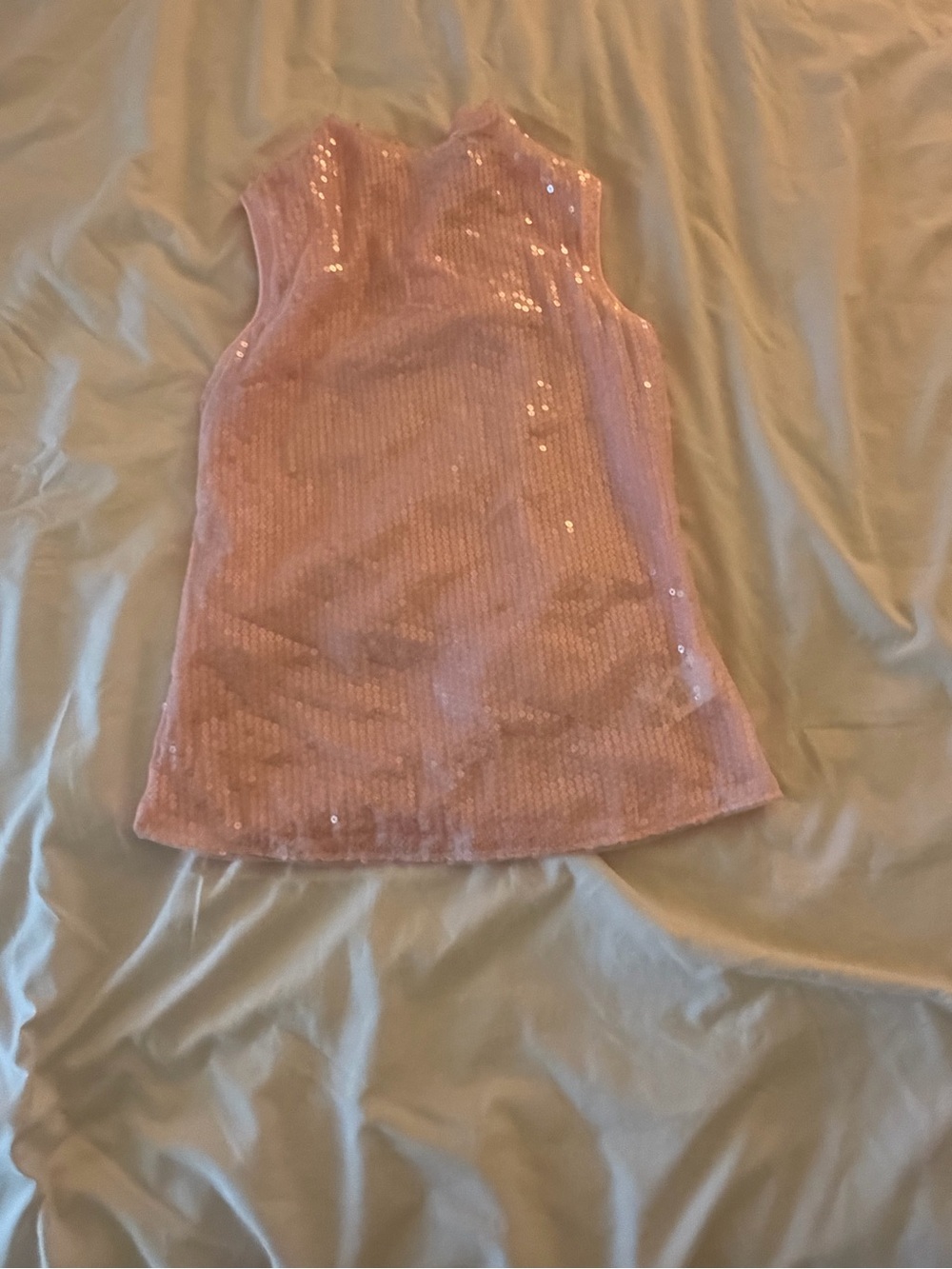 Girls' Pink Sequin Sleeveless Top